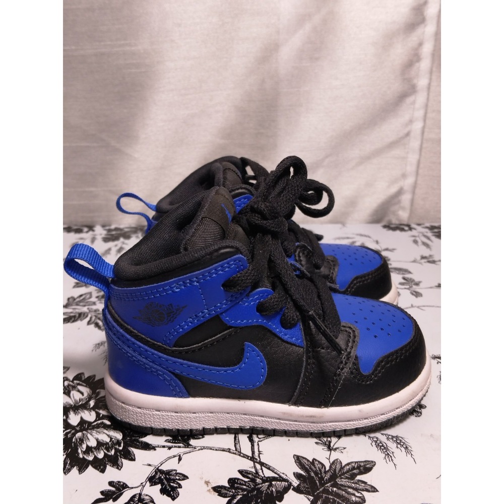 Nike‎ Air Jordan Retro 1 Mid Toddler Size 4C Blue/Black Sneakers